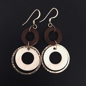 Handmade Dangling Double-Hoop Earrings